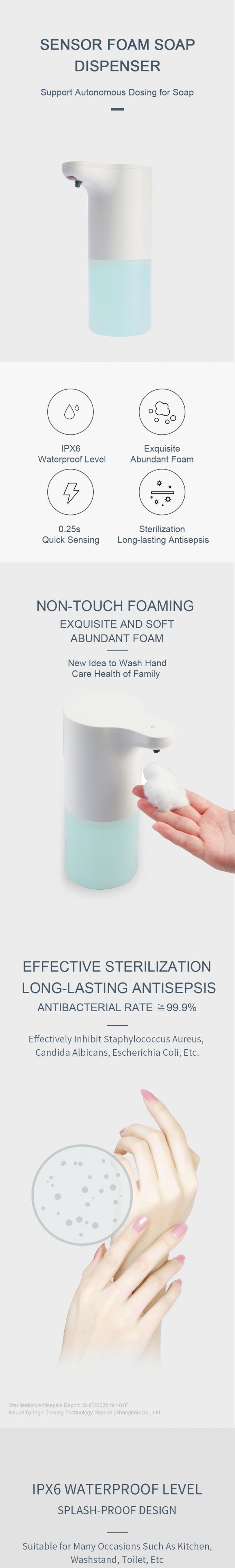 Sanitizer χεριών αισθητήρων σαπουνιών οινοπνεύματος ψεκασμού cOem ROHS εξατομικεύσιμος υγρός αφρίζοντας touchless αυτόματος διανομέας