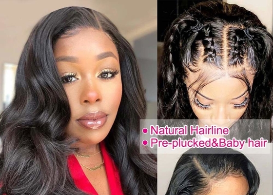 Πλεγμένες δαντελλών μετωπικές 360 περούκες ανθρώπινα μαλλιών δαντελλών Hd πλήρεις για τις μαύρες γυναίκες